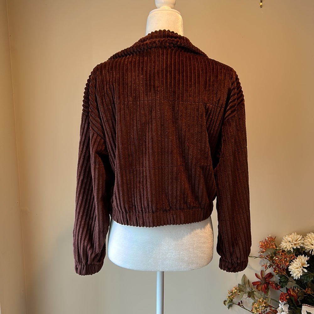 Brown Ribbed Soft Jacket - Picture 8 of 8
